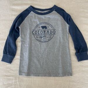 Size 4 - Kids Raglan Sleeve Colorado Shirt - Gray and Blue